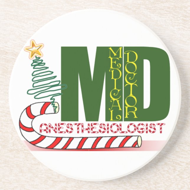 Anaesthesiologist MERRY CHRISTMAS Coaster (Front)