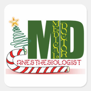 Anaesthesiologist MERRY CHRISTMAS Square Sticker