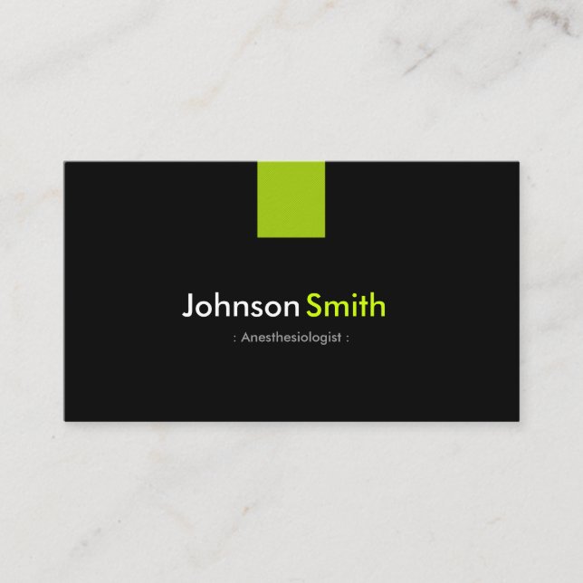 Anaesthesiologist Modern Mint Green Business Card (Front)