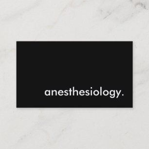 anaesthesiology. business card