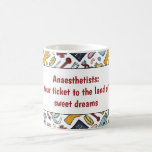 Anaesthetist medical pun doctor pattern gift coffee mug<br><div class="desc">Cartoon medical doctor nurse science pattern with custom name</div>