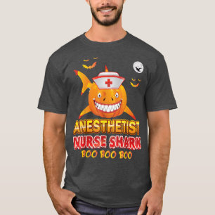 Anaesthetist Nurse Shark Boo Pumpkin Halloween Wit T-Shirt