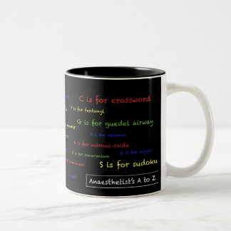 Anaesthetist's A to Z Mug - black