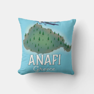 Anafi Island Greece travel poster. Cushion
