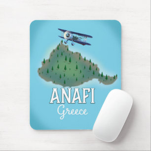 Anafi Island Greece travel poster. Mouse Mat
