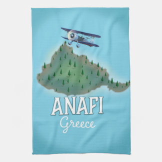 Anafi Island Greece travel poster. Tea Towel
