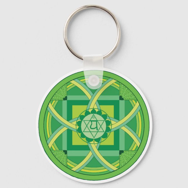 Anahata chakra Mandala Key Ring (Front)