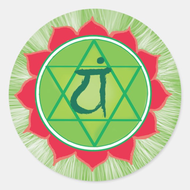 Anahata Heart Chakra Classic Round Sticker, Matte Sticker (Front)