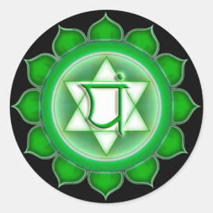 Anahata or Heart the 4th Chakra Classic Round Sticker