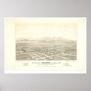 Anaheim, CA. Panoramic Map (0025A) - Restored Poster