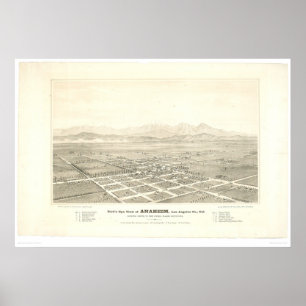 Anaheim, CA. Panoramic Map (0025A) - Unrestored Poster
