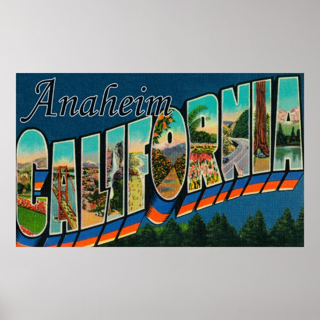 Anaheim, California - Large Letter Scenes Poster (Front)