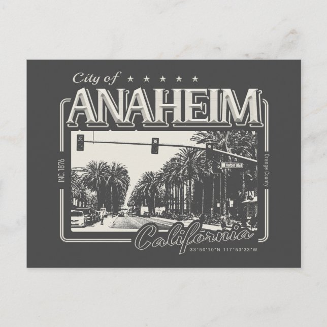 ANAHEIM CALIFORNIA  POSTCARD (Front)