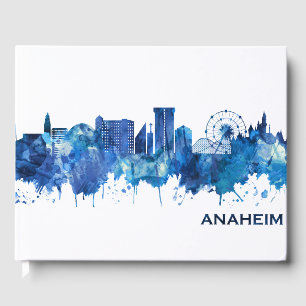 Anaheim California Skyline Blue Guest Book