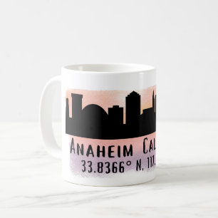 Anaheim Skyline Latitude and Longitude Coffee Mug