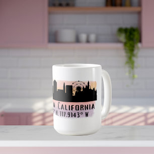 Anaheim Skyline Latitude and Longitude Coffee Mug