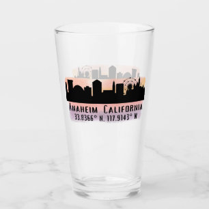 Anaheim Skyline Latitude and Longitude Pint Glass