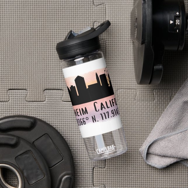 Anaheim Skyline Latitude and Longitude  Water Bottle (Gym)