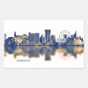 Anaheim Skyline Rectangular Sticker
