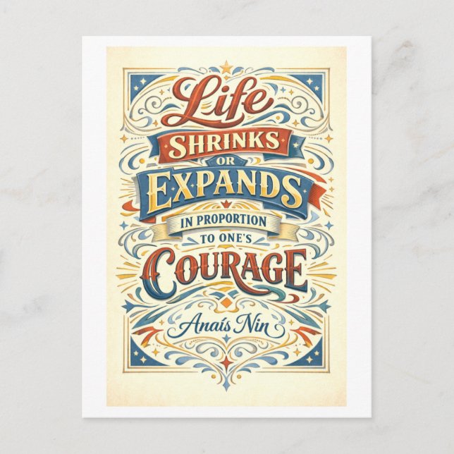 Anais Nin Courage Quotation  Postcard (Front)