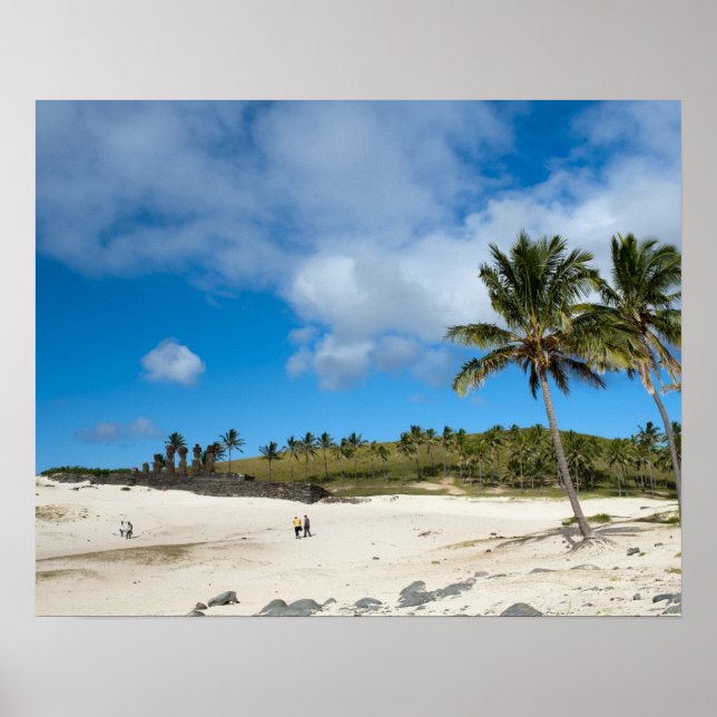 Anakena, Rapa Nui, Easter Island, Chile Poster (Front)