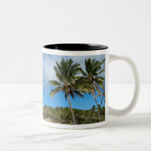 Anakena, Rapa Nui, Easter Island, Chile Two-Tone Coffee Mug