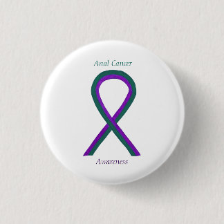 Anal Cancer Awareness Ribbon Custom Button Pins