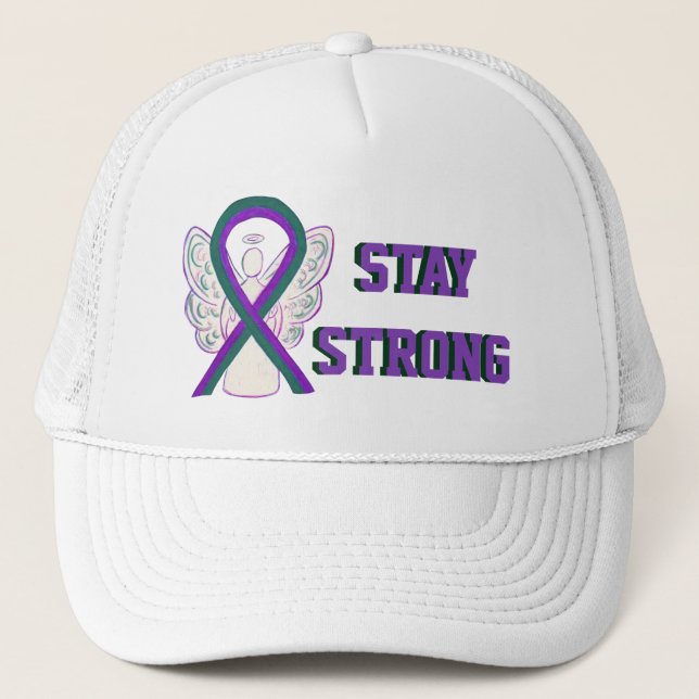 Anal Cancer Awareness Ribbon Custom Hats (Front)