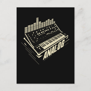 Analog Drum Machine Synth Keyboard Synthesizer Postcard