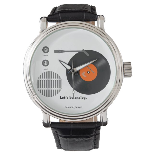Analog record player watch (Front)