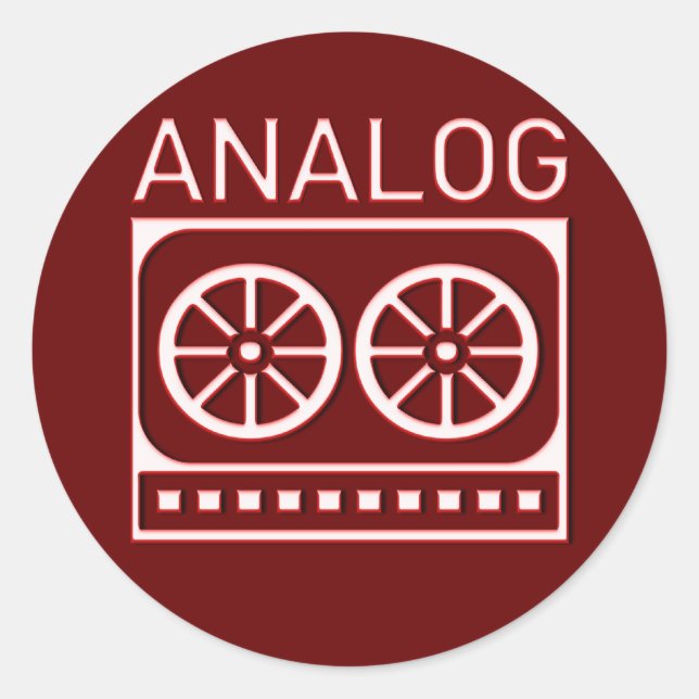 Analogue (cassette) classic round sticker (Front)