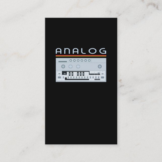 Analogue Drum Machine Synth Keyboard Synthesizer Business Card (Front)