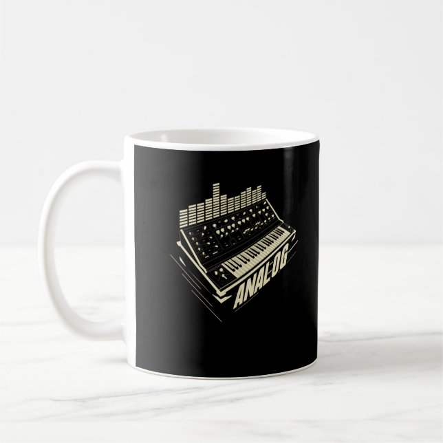 Analogue Drum Machine Synth Keyboard Synthesizer Coffee Mug (Left)