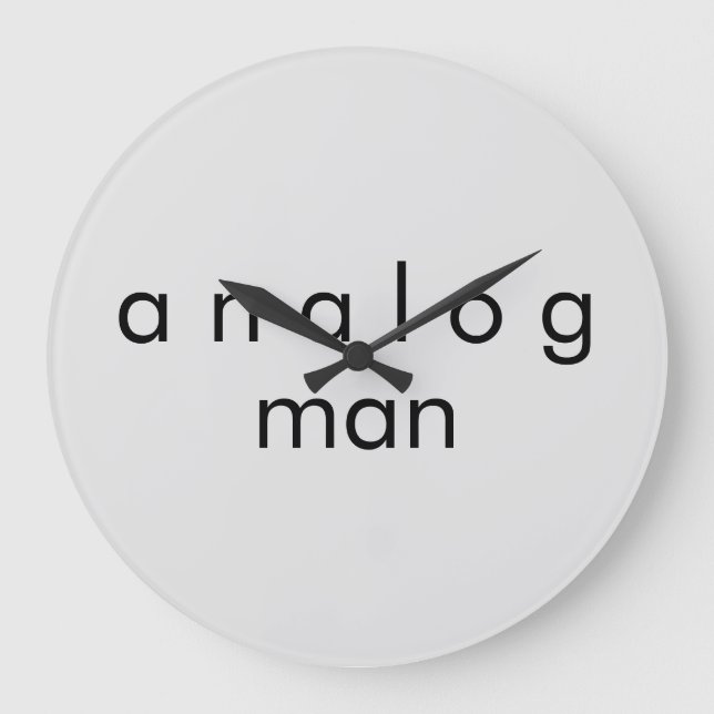 Analogue Man Audio Grey Quartz Wall Clock (Front)
