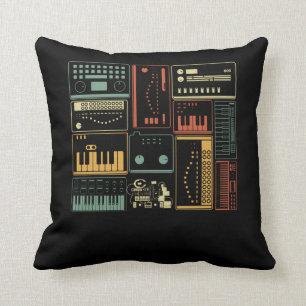 Analogue Modular Synthesizer Music Producer Keyboa Cushion