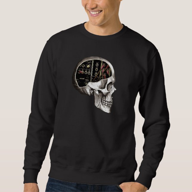 Analogue Modular Synthesizer Skull For Synth Nerd  Sweatshirt (Front)