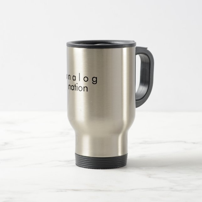Analogue Nation Stainless Steel Travel Mug (Front Right)