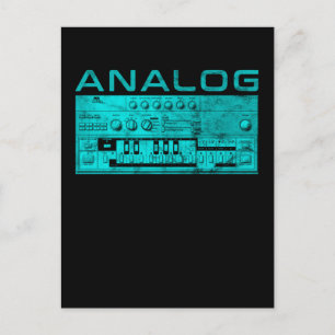 Analogue Synthesizer Keyboard Synth Postcard