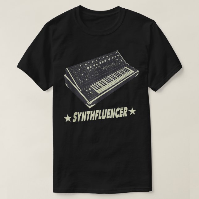 Analogue Synthesizer  Synthfluencer  Synth Retro P T-Shirt (Design Front)