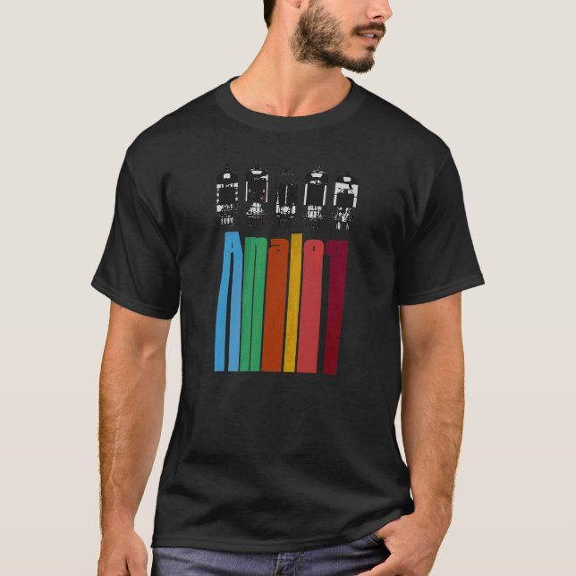 Analogue Vacuum Tubes Audio Valve Amps Retro Aesth T-Shirt (Front)