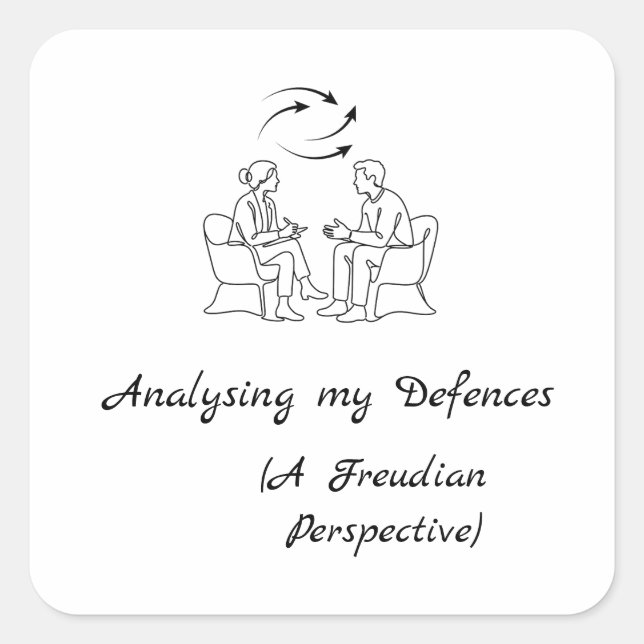 Analysing My Defences Funny Psychology  Square Sticker (Front)