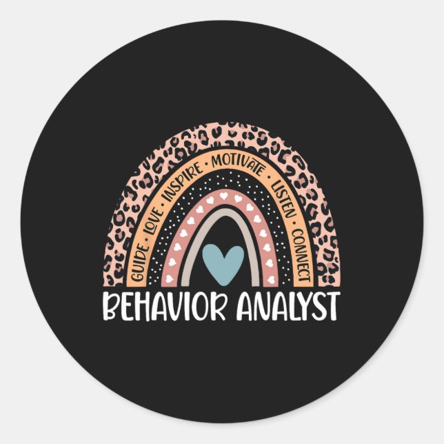 Analyst 100th Day Of School Aba Therapy Rainbow  Classic Round Sticker (Front)