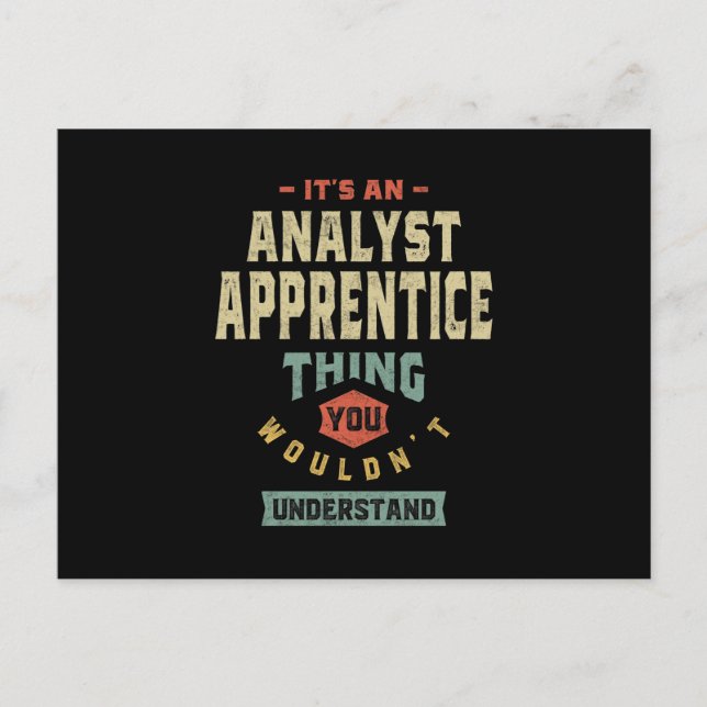 Analyst Apprentice Job Title Men Women Gift Postcard (Front)