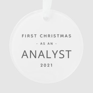 Analyst First Christmas Modern Custom Holiday Ornament