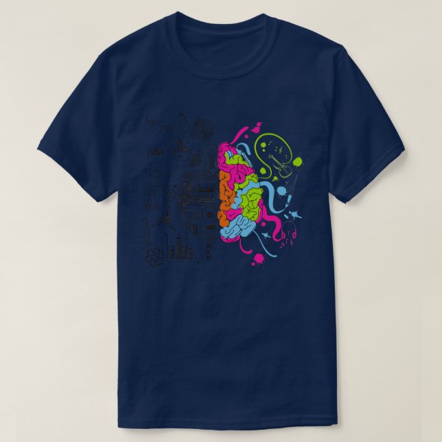 Analytical and Creative Brain  T-Shirt (Design Front)