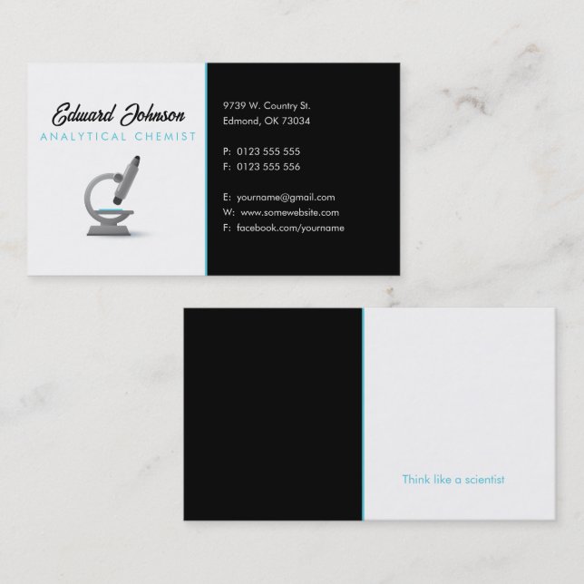 Analytical Chemist | Science microscope Business Card (Front/Back)
