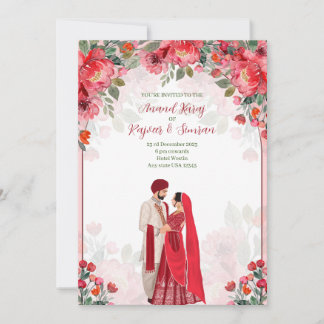 Anand Karaj Invites, Sikh wedding Invite