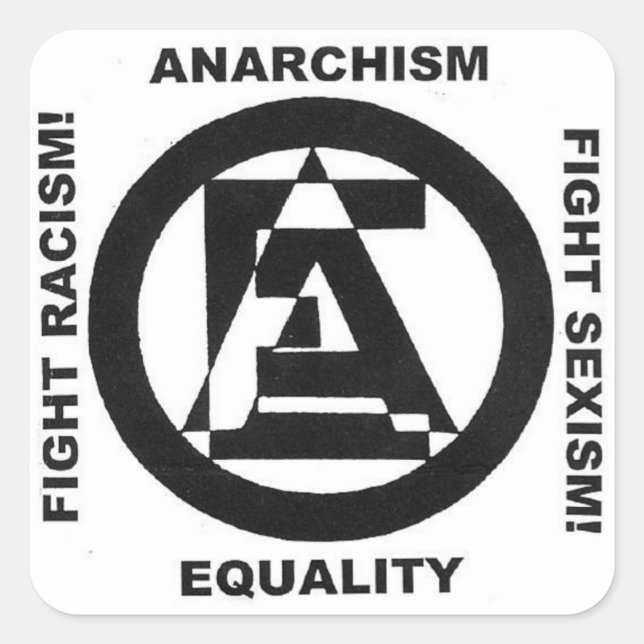 anarchism equality white sticker (Front)