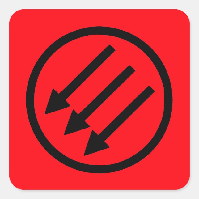 Anarchist Arrows of the Iron Front Square Sticker (Front)