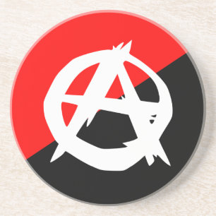 Anarchist Black White and Red Flag Coaster